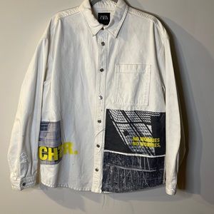 Zara relaxed fit denim jacket size large men